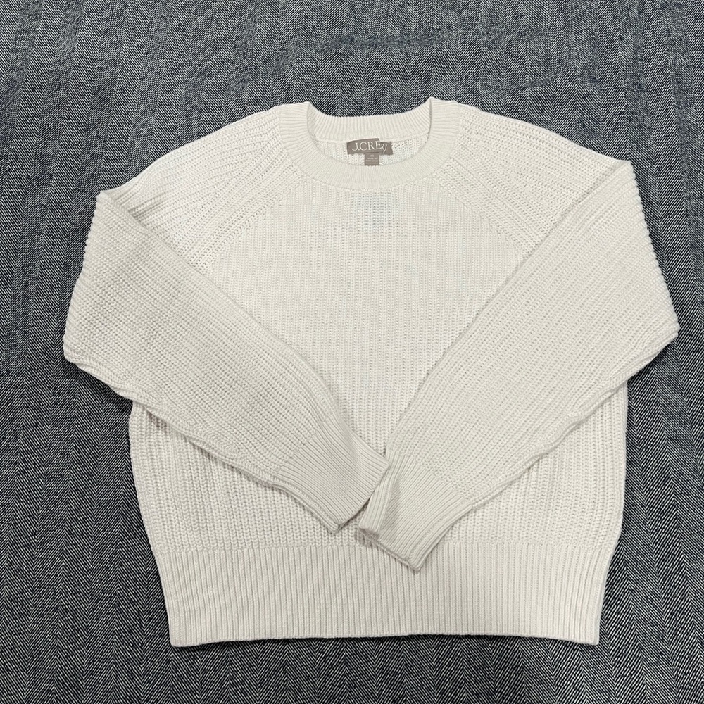 j.crew women’s cotton fisherman sweater | size xs - Picture 2 of 5
